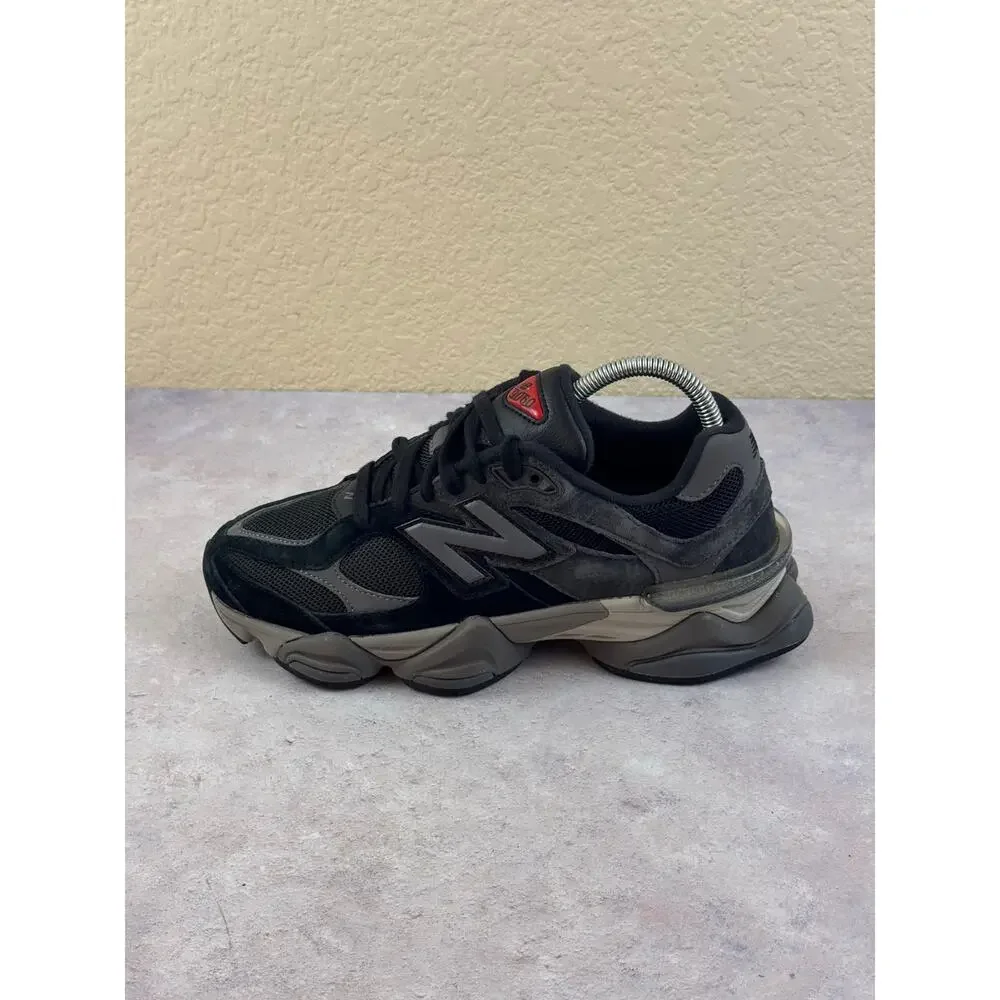 New Balance 9060 Black Castlerock/Rain Cloud U9060BLK Suede Low Wmns 8 Mens 6.5